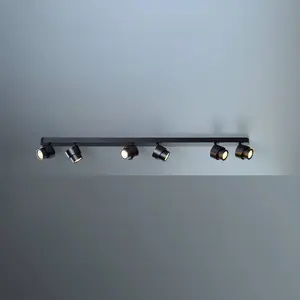 Escale spot LED BRUSH, noir, 110 cm, à 6 lampes, métal, à intensité va...Vendu parluminaire