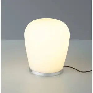 lampe à poser LED Cara de Bopp, couleur aluminium, Ø 18 cm, verre pas cher