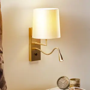 Hufnagel Applique murale Havanna avec bras de lecture LED blanc crèmeVendu parluminaire