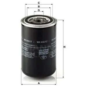 Mann filter WK 940/17 Filtre à carburant - APPLICATIONS NON ROUTIÈRES pas cher