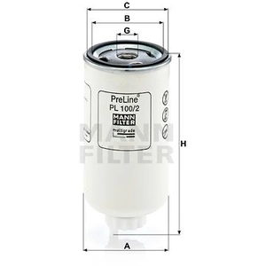 Mann filter PL 100/2 Filtre à carburant - APPLICATIONS NON ROUTIÈRES pas cher