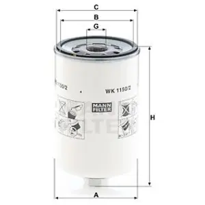 Mann filter WK 1150/2 Filtre à carburant - APPLICATIONS NON ROUTIÈRES pas cher
