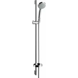 Pommeau de douche HANSGROHE Croma 100 + flexible + barre + porte-savon pas cher