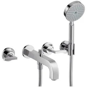 Hansgrohe Set finition mél bain/douche 3 trou s encastré Poignées manettesavec rosaces chroméVendu paramazon