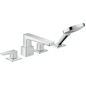 Hansgrohe Robinet mélangeur bain douche 4 trous poignée manette Metropol avec Secuflex chromé