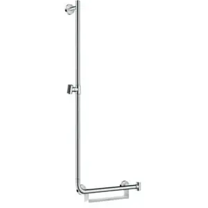 Comparateur de prix : Hansgrohe Barre de douche Unica Comfort en L - Chromé - Poignée de maintien à droite