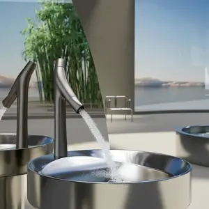 hansgrohe Mitigeur lavabo à deux poignées 80 Axor Starck Organic A 116mm, sans garniture, aspect acier inoxydable