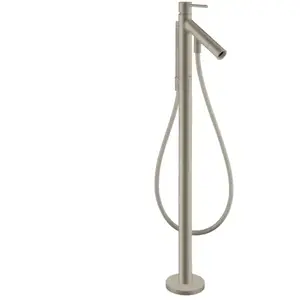 hansgrohe Mitigeur monocommande baignoire Axor Starck A 156 mm, sol, avec poignée à broche, nickel brossé