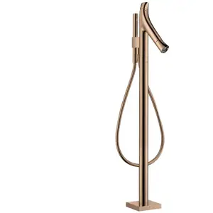 hansgrohe Ensemble complet Axor Starck Organic Mitigeur thermostatique baignoire, A 175 mm, sur pied, poli or rose