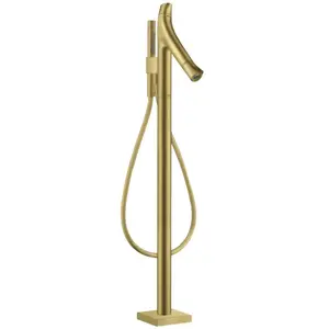 hansgrohe Ensemble complet Axor Starck Organic Thermostat baignoire, A 175 mm, sur pied, brossé br