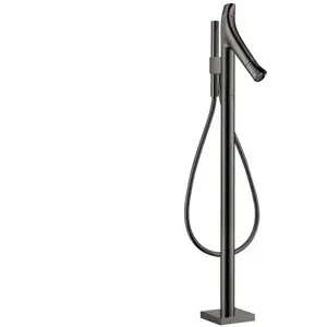 hansgrohe Ensemble complet Axor Starck Organic Thermostat baignoire, A 175 mm, sur pied, bleu poli