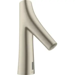 hansgrohe Mitigeur électronique pour lavabo Axor Starck Organic avec réglage temp., batt., nickel brossé pas cher