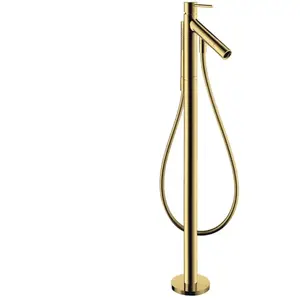 hansgrohe Mitigeur monocommande baignoire Axor Starck A 156 mm, sol, avec poignée à broche, finition poli brillant