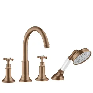 hansgrohe Set de montage Axor Montreux 4 voies, avec tête croisée, bro...