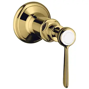 hansgrohe Kit de montage Axor Montreux vanne d'arrêt encastrée, avec levier, or poli