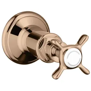 hansgrohe Kit de montage Axor Montreux vanne d'arrêt encastrée, avec croix, or rouge poli