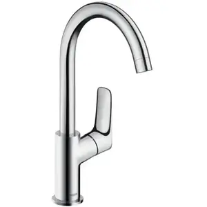 Hansgrohe Mitigeur de lavabo bec haut Logis 210 sans tirette et sans vidage TU pas cher