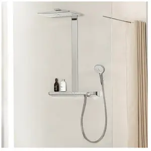 Hansgrohe Colonne de douche thermostatique Rainmaker Select 460 3 jets blanc et chromé pas cher