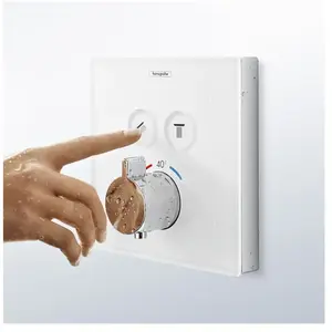 Hansgrohe Set de finition en verre pour mitigeur thermostatique Shower... pas cher