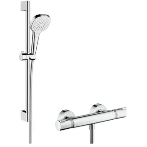 Comparateur de prix : Hansgrohe Combi douche Vario avec barre 65cm Ecostat Comfort blanc chromé TU