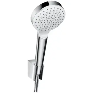 Set de douche Porter S/ Crometta Hansgrohe - Flexible 160mm - 1 jet - Blanc chromé pas cher
