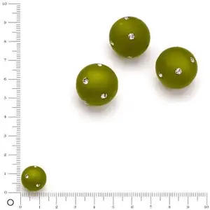 Knorr Prandell Perle Polaris satinée strass Swarovski Ø 14 mm - OliveVendu parscrapmalin