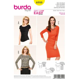 Burda B6910 Patron de Couture T-Shirt et Robe 19 x 13 cm, 34-46