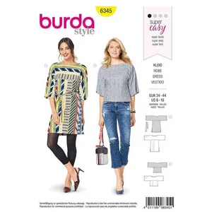 Burda B6345 Patron de Couture, Papier, Blanc, 34-44