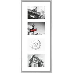 Nielsen Cadre pêle-mêle 30 x 74 cm Gallery Junior 4 vues 18 x 13 cm Argent pas cher