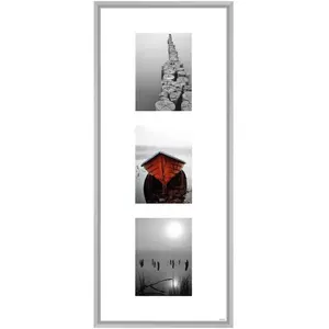 Cadre pêle-mêle 30 x 74 cm Gallery Junior 3 vues 13 x 18 cm Argent