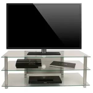 Ebuy24 - Meuble Téléviseur Zumbo H. 45 X L. 112 X P. 40 Cm Verre Clair pas cher