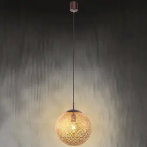 Paul Neuhaus Suspension Greta, Ø 30 cm, doré, métal