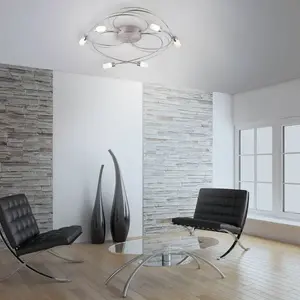Paul Neuhaus Plafonnier LED Nelia avec LED 6fl Ø 60 cm en acier