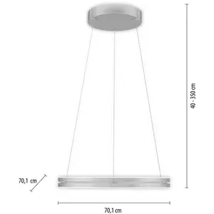 PURE Suspension LED E-Loop aluminium Ø 70 cm Aluminium CCTVendu parluminaire
