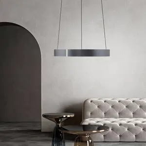 PURE Suspension LED E-Clipse, gris, Ø 50 cm, métal, CCT pas cher