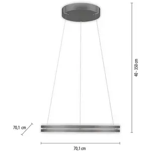 Paul Neuhaus PURE Suspension LED E-Loop, gris, Ø 70 cm, aluminium, CCTVendu parluminaire