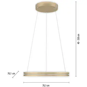 PURE Suspension LED E-Loop, laiton, Ø 70 cm Aluminium CCTVendu parluminaire