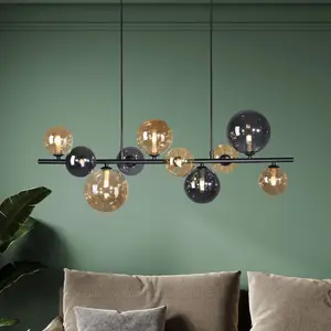 Comparateur de prix : JUST LIGHT Paul Neuhaus Suspension Popsicle, verre, longueur 85 cm, G9