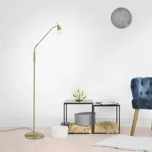 Paul Neuhaus lampe sur pied Pino, laiton, 163 cm, intensité variable, G9Vendu parluminaire