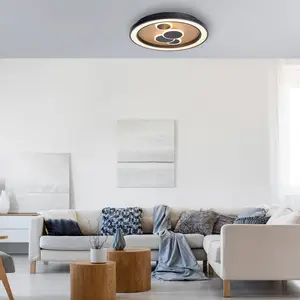 Comparateur de prix : Paul Neuhaus Plafonnier LED Eliza, chêne huilé, Ø 60 cm