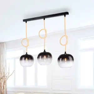 Paul Neuhaus Suspension Luma en verre, à 3 lampes pas cher