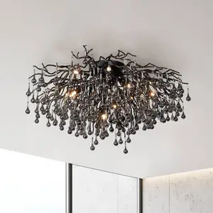 Paul Neuhaus plafonnier Icicle, 14 lampes, noirVendu parluminaire