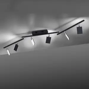 PURE Mira plafonnier 6 lampe télécommande CCT noirVendu parluminaire