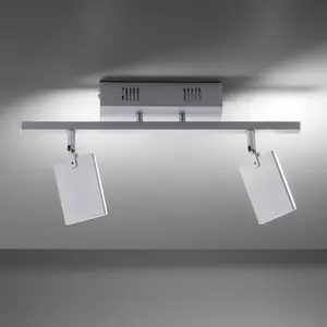 PURE Mira plafonnier LED 2 lampes téléc CCT alu pas cher