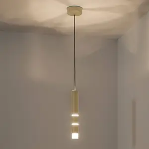 PURE Vega suspension LED, un cylindre, laiton pas cher