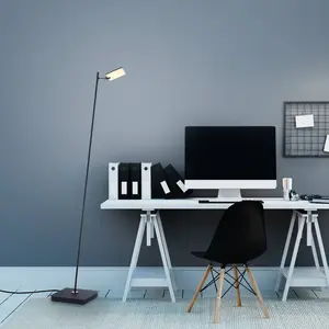 PURE Mira lampadaire LED, télécommande, noir pas cher