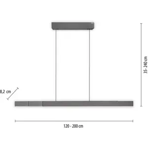 Comparateur de prix : Paul Neuhaus PURE Suspension LED Moto-Rise, gris, aluminium, CCT