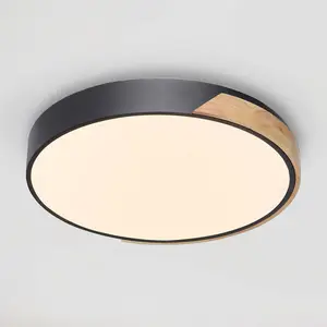 Q-Smart-Home Paul Neuhaus Q-BILA plafonnier LED, noir/chêne pas cher