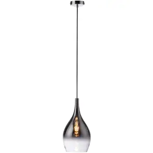 Paul Neuhaus Suspension Pilua, gris fumé, verre, Ø 20 cm, E27