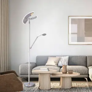 PURE Mutil lampe sur pied LED, lampe de lecture LED, argentéVendu parluminaire